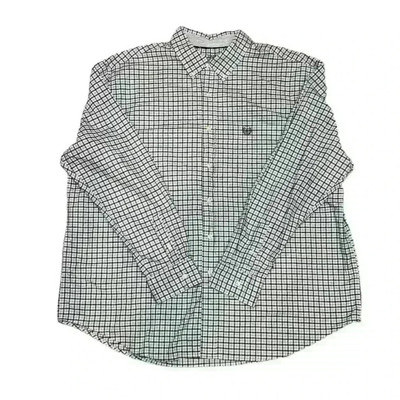 Men’s Chaps Blue Plaid Long Sleeve Button Down Shirt - Size 2XB - Picture 4 of 11